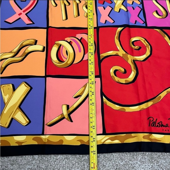 Vintage Pablo Picasso Oversized Scarf Love XO Pop Art Red Hearts - Picture 3 of 7